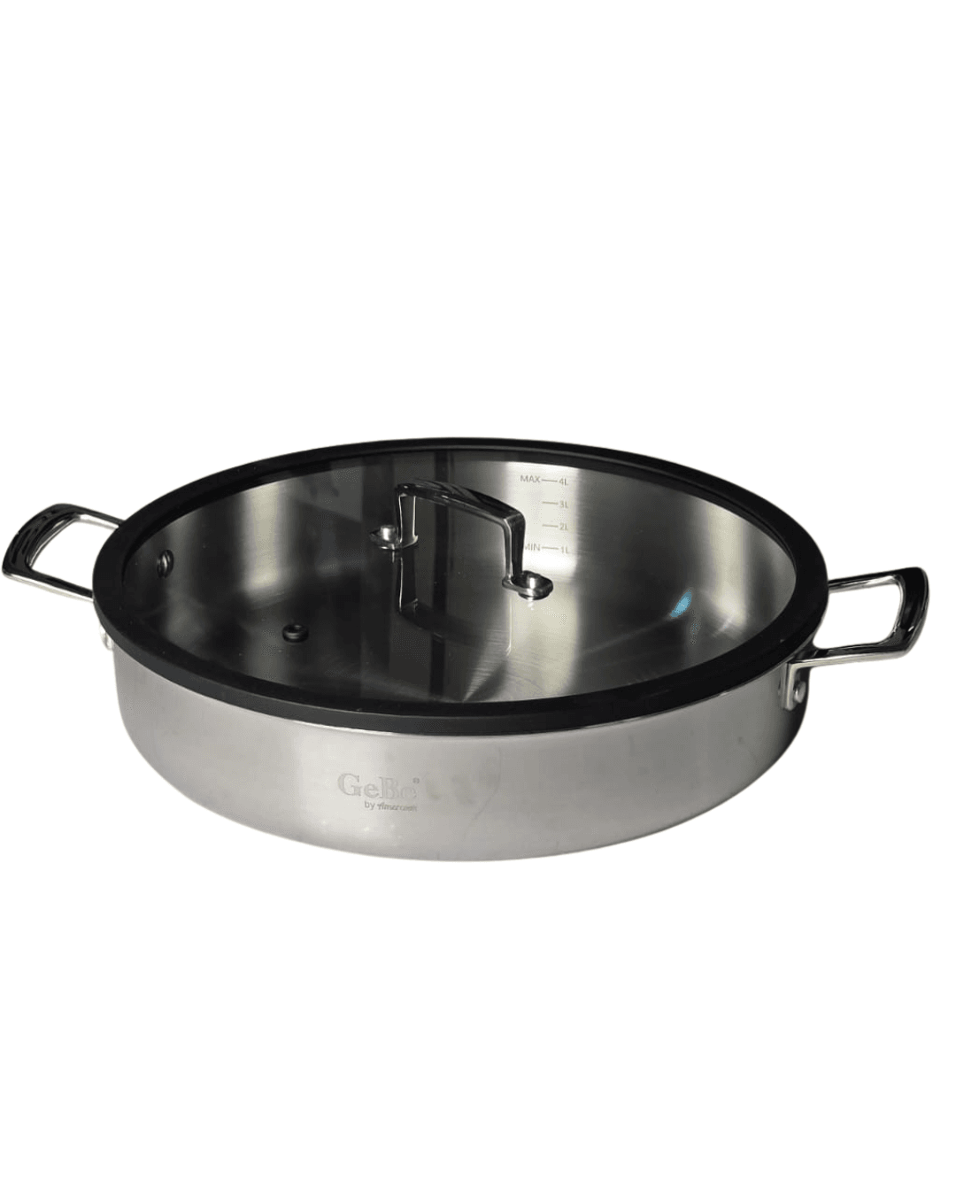 GEBE 304 Stainless Steel Shallow Pot | قدرة سطحية من الفولاذ المقاوم للصدأ