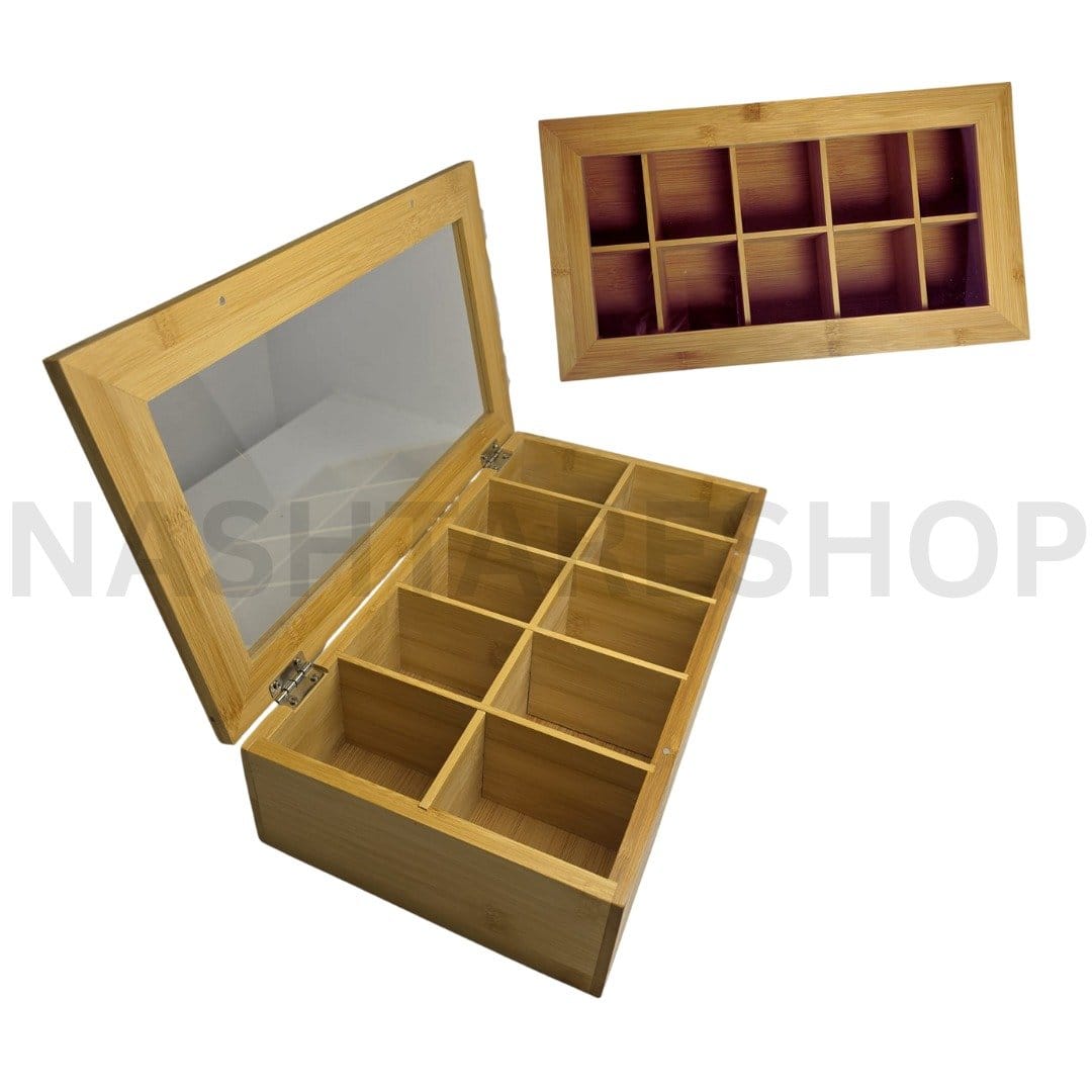 Wooden Tea Box Organizer | علبة شاي خشبية