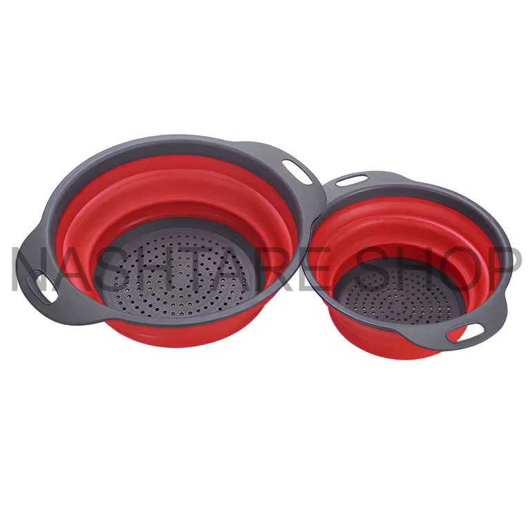 2 Pcs Foldable Silicone Strainer Set | مصفاة مطبخ قابلة للطي 2 قطع