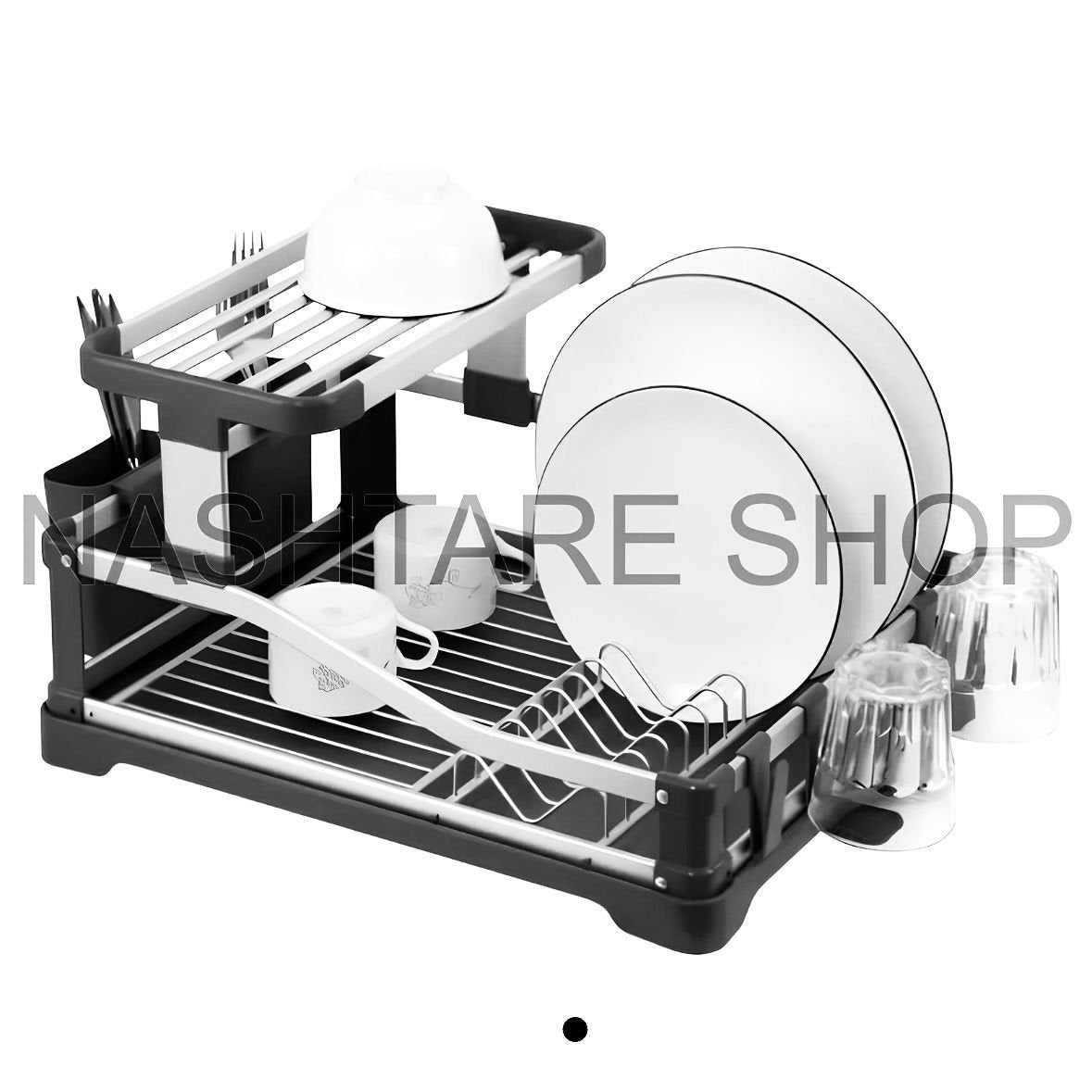 GEBE Aluminum Dish Rack 1.5 tier | رف تجفيف الصحون من الألمنيوم بطبقة ونصف