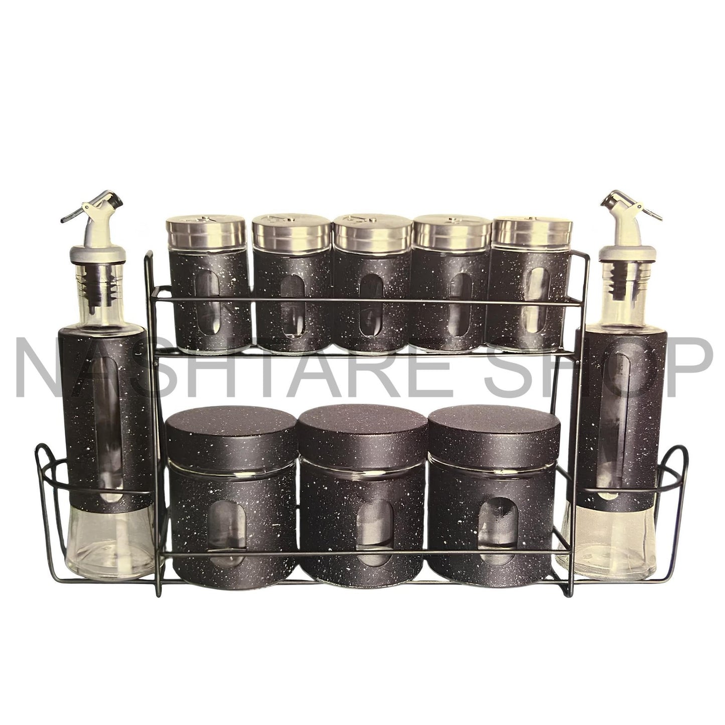 GEBE 11-Peices Herb & Spice Canisters | عبوات تخزين التوابل 11 قطعة