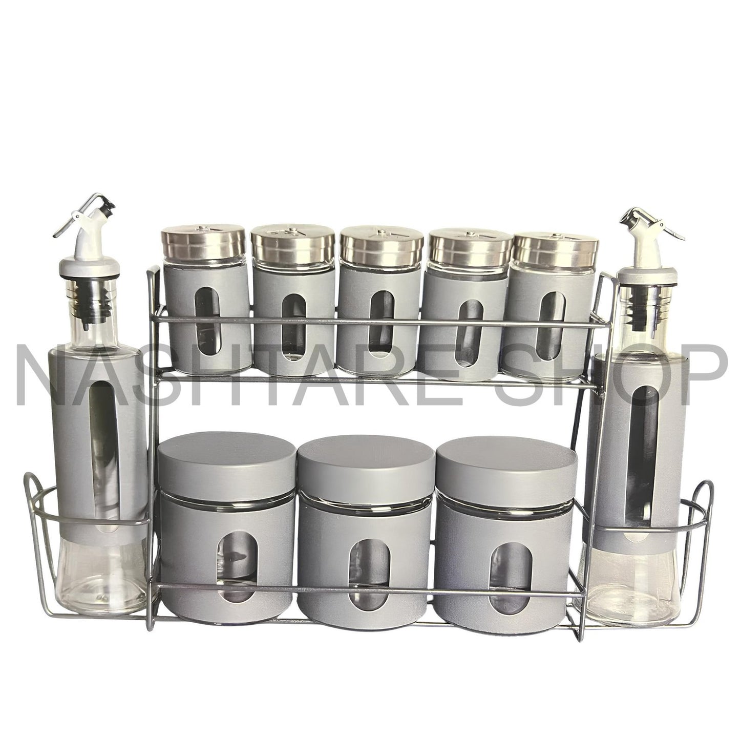 GEBE 11-Peices Herb & Spice Canisters | عبوات تخزين التوابل 11 قطعة