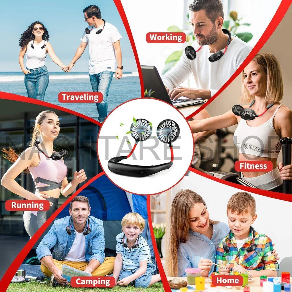 Neckband Fan With USB | مروحة حول الرقبة