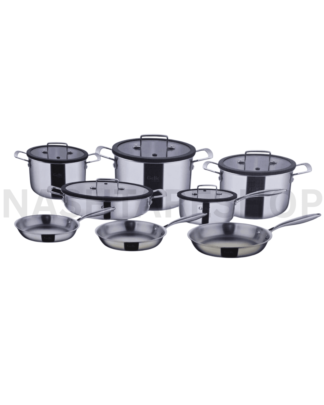 GEBE Stainless steel cookware set - طقم أواني طهي من الستانلس ستيل GEBE