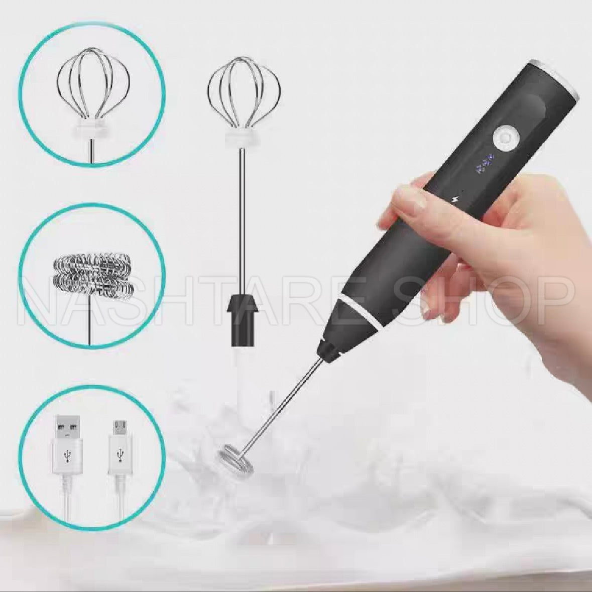 Stainless steel coffee mixer & milk frother (GEBE) | مضرب حليب و قهوة