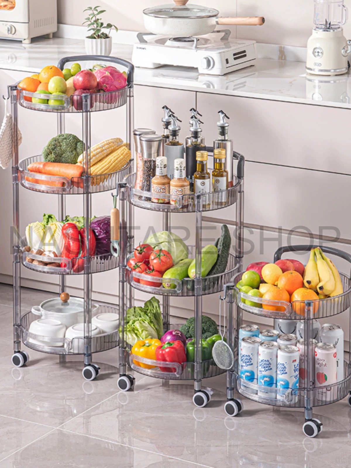 Round Multi-Layer Plastic Shelf | رف بلاستيكي دائري متعدد الطبقات