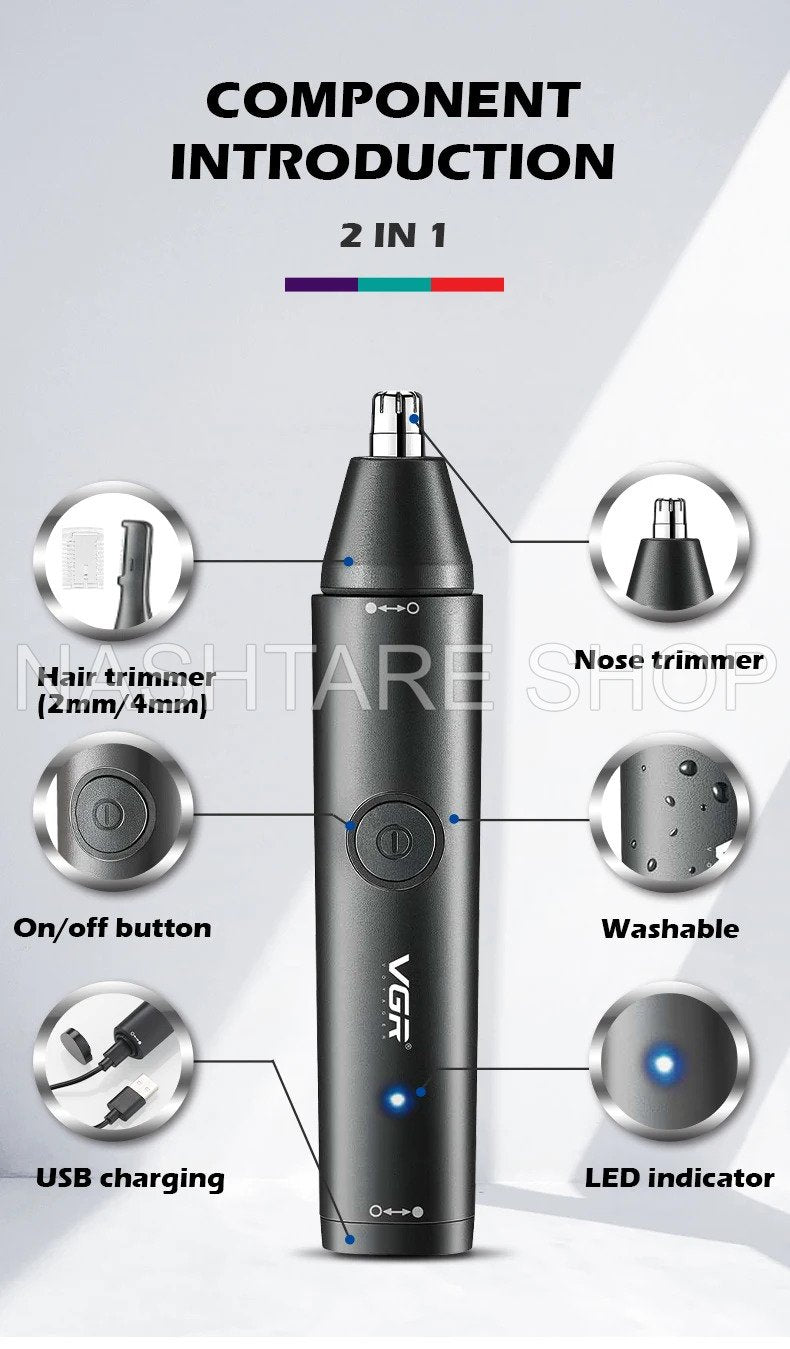 VGR Professional Barber Nose Hair Clipper V-613 | ماكينة قص شعر الأنف الاحترافية VGR V-613"