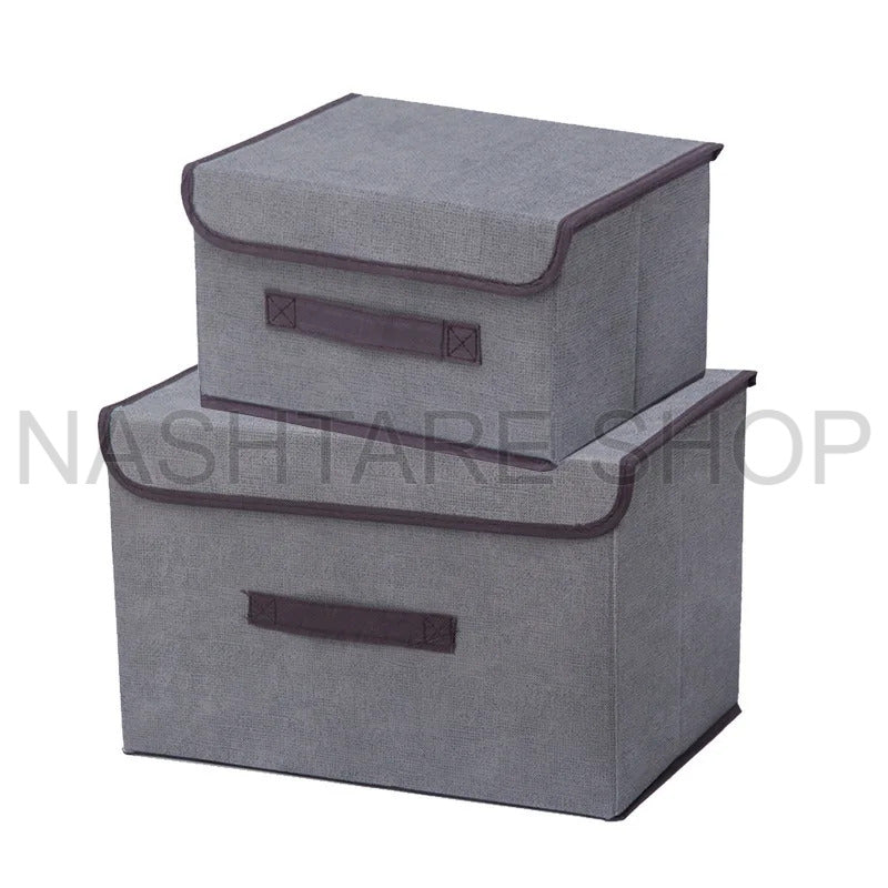 Foldable Fabric Storage Box with Lid | صندوق تخزين قماشي قابل للطي مع غطاء