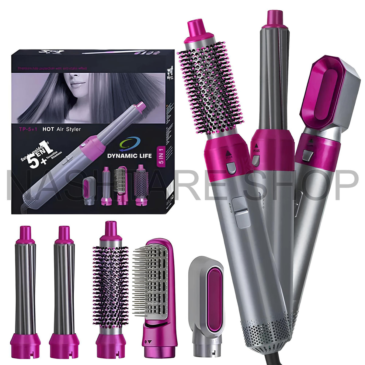 5-in-1 Hot Air Styler Hair Styling Tool | جهاز تصفيف الشعر 5 في 1 متعددة الاستخدام