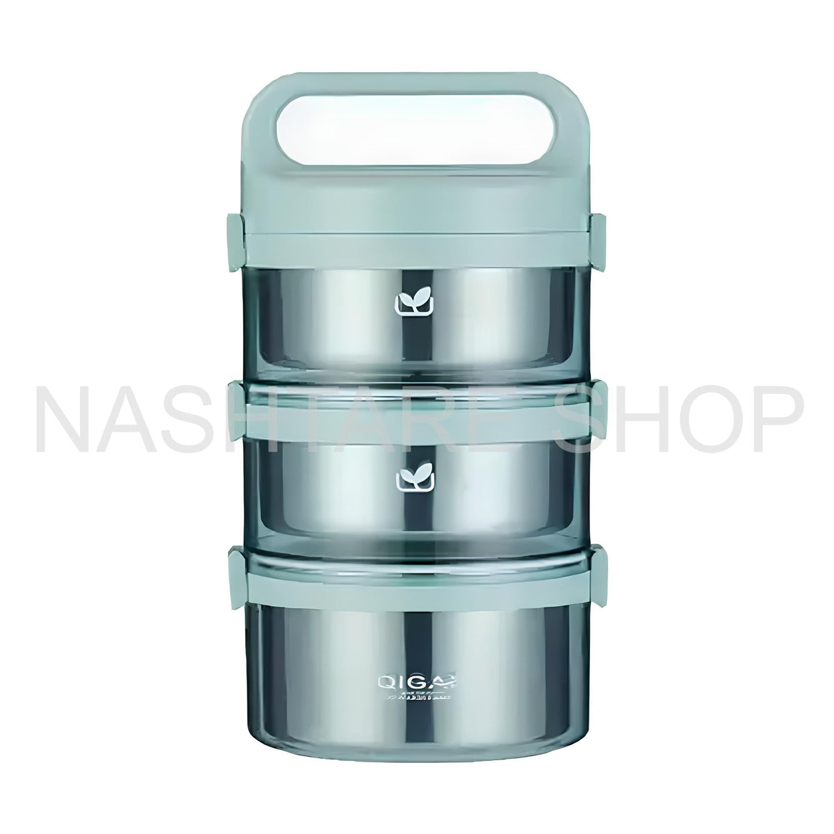 3-Layer Stainless Steel Lunch Box | علبة غداء ثلاث طبقات ستانلس ستيل
