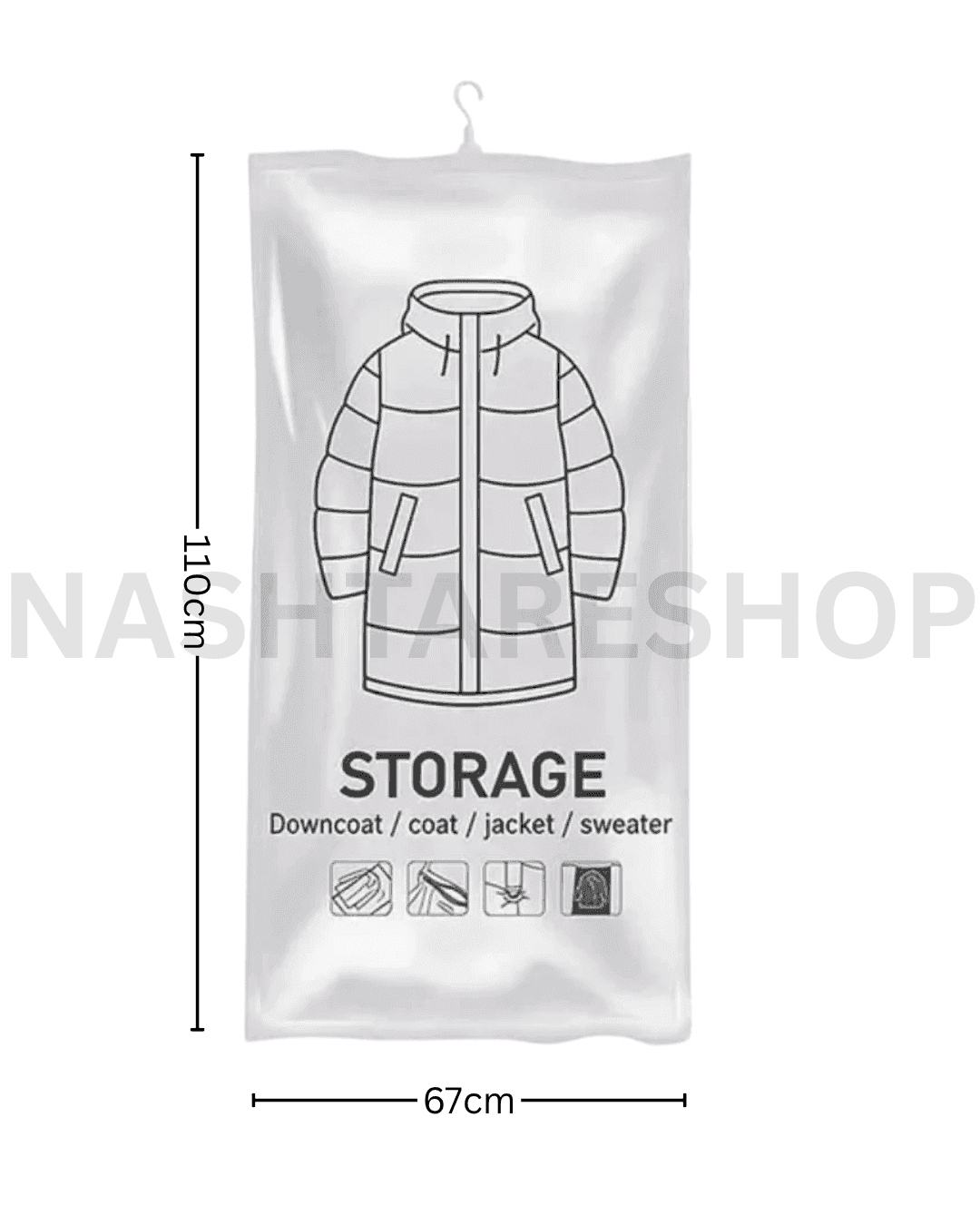 Vacuum bag with hook - كيس تخزين مفرغ الهواء مع خطاف