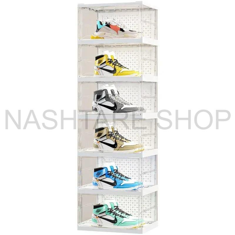 6-Layer Plastic Shoe Rack with Cover | خزانة أحذية بلاستيكية بـ 6 طبقات مع غطاء