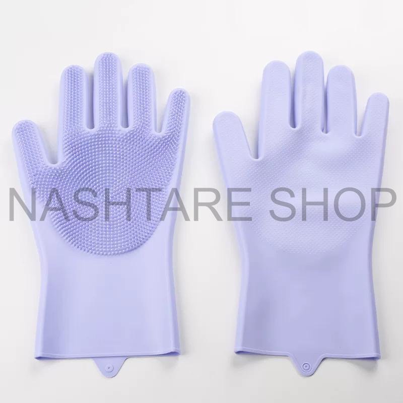 Multi-Color Silicone Dishwashing Gloves | قفازات سيليكون لغسل الصحون متعددة الألوان