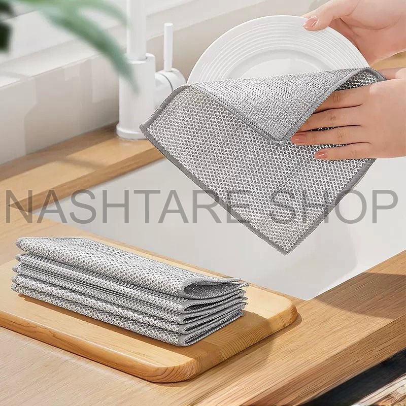 18 Pcs Non-Scratch Dishwashing Cloth | قطعة قماش غسيل أطباق مانع للخدش 18