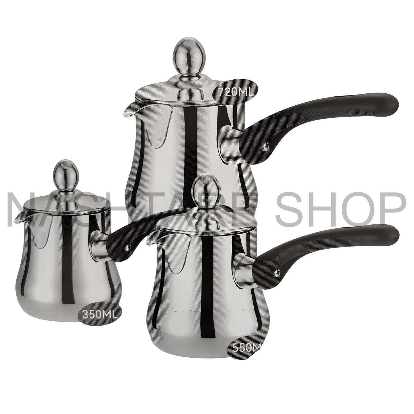 GEBE Set Stainless Steel Coffee Warmer | ركوة قهوة من الستانلس ستيل من جيبي