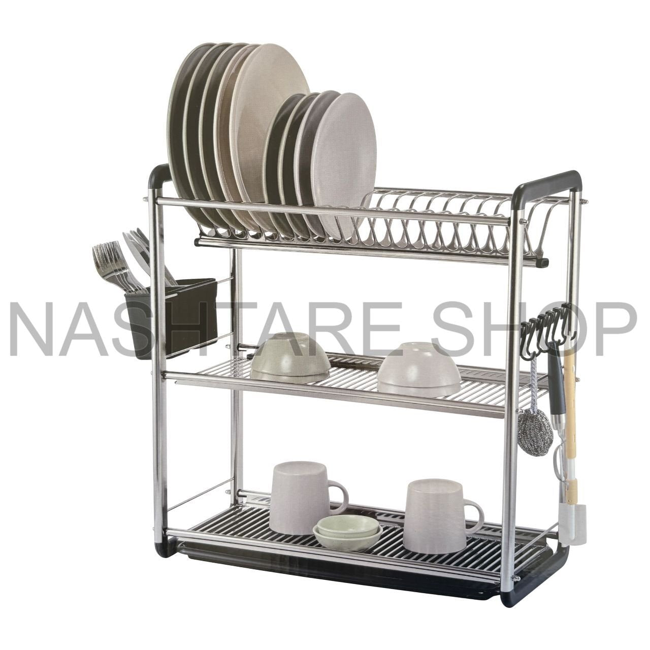 GEBE Premium 2-Layer Stainless Steel Dish Rack | رف صحون مزدوج من الستانلس ستيل عالي الجودة