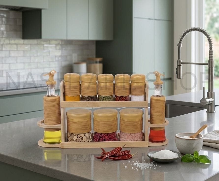 GeBe Canister Set With Oil Dispenser | مجموعة علب مع موزّع زيت