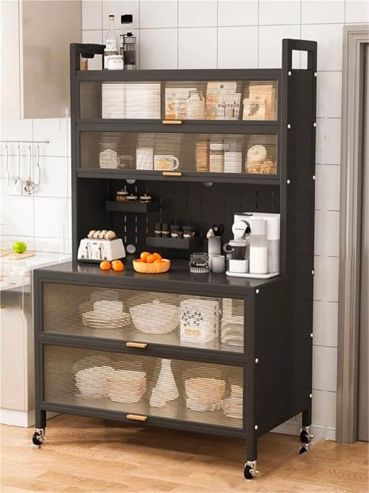Kitchen Pantry Rack with Cabinet | رف مطبخ مع خزانة