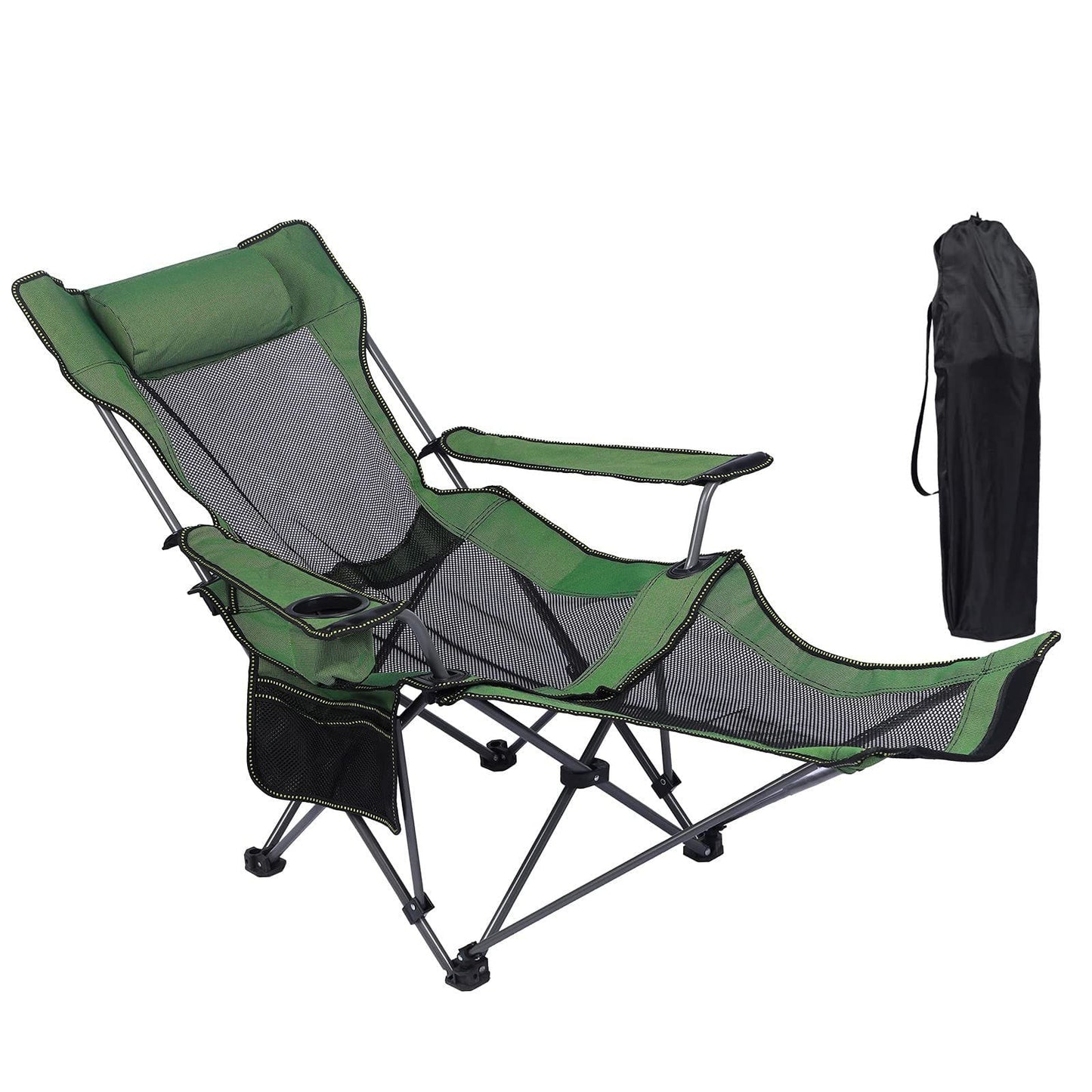 Portable Camping Chair With Footrest | كرسي تخييم مع مسند قدمين