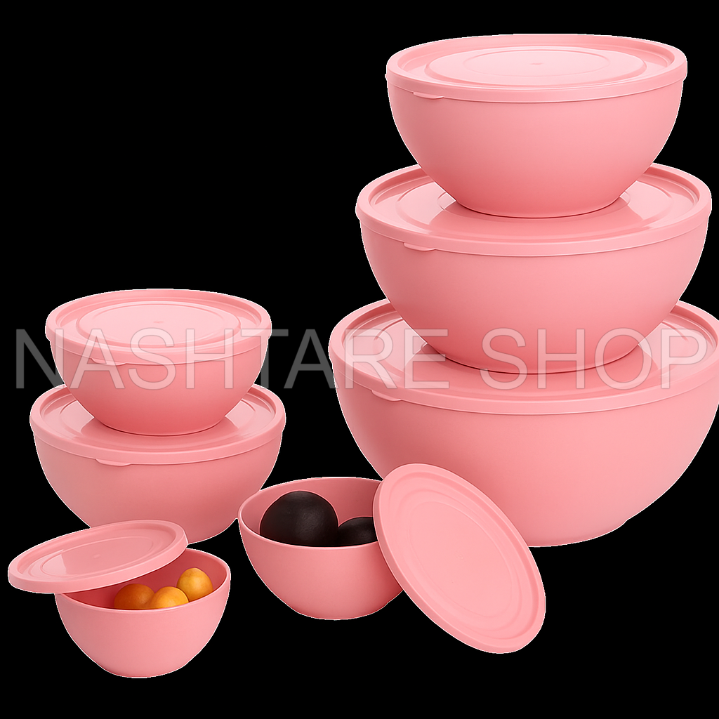 7 Pcs Food Prep Bowls Set w/Lid | أوعية مطبخ متعددة الأحجام