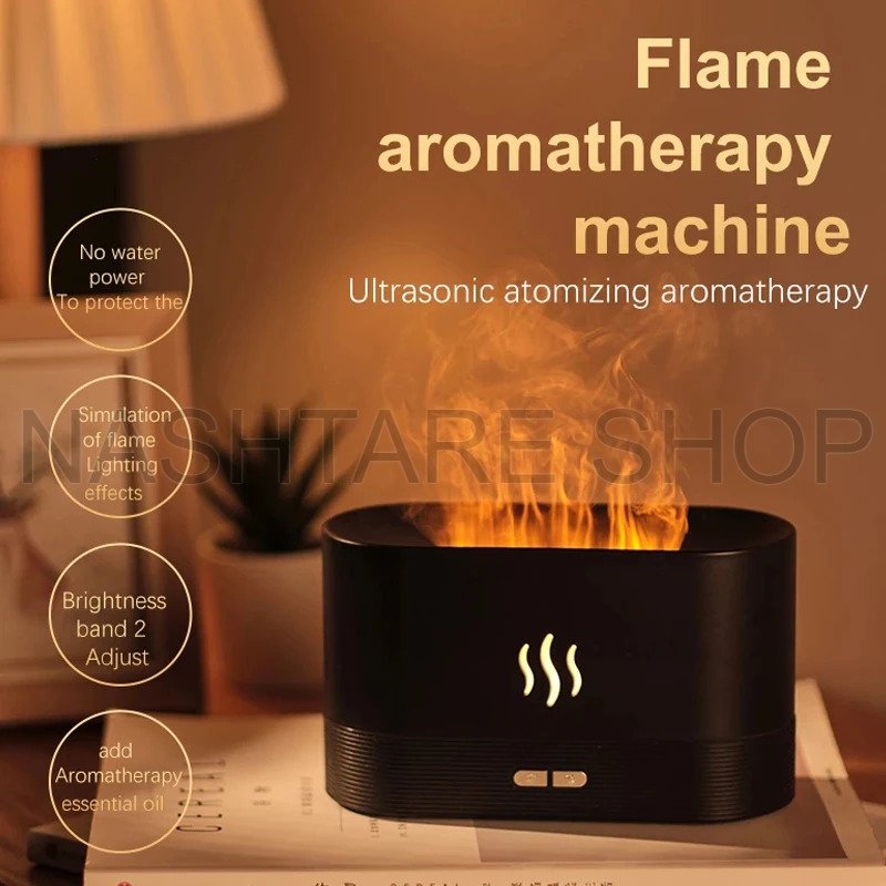 USB Ultrasonic Humidifier with Flame Effect | مرطب هواء أولتراسونك