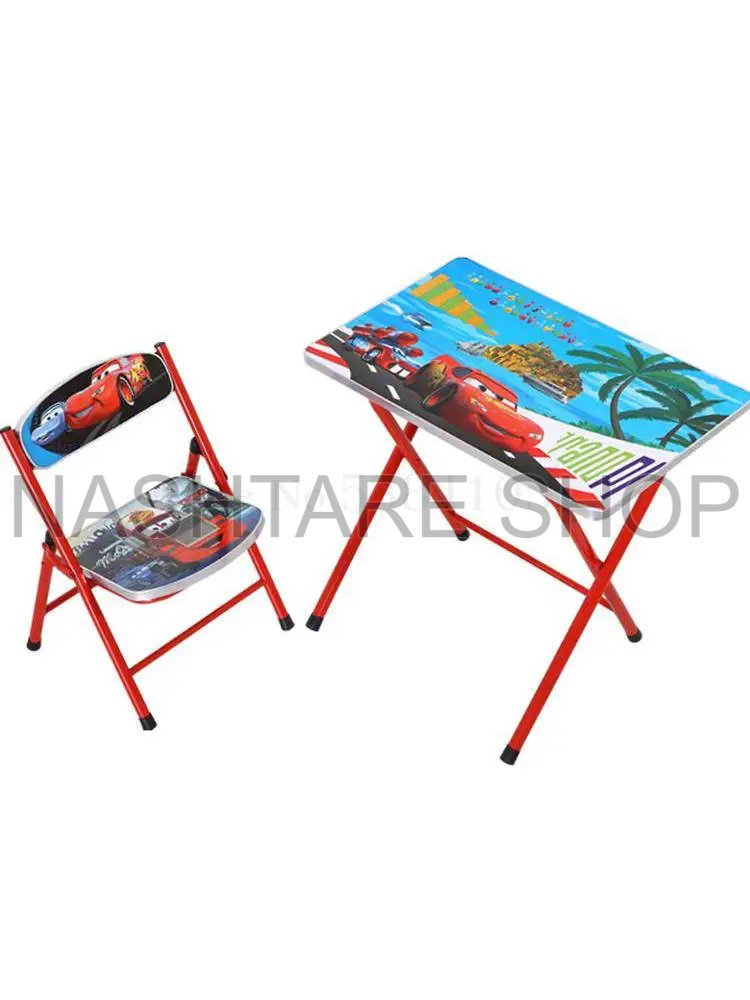 Cartoon Children Folding Desk And Chair Set | طاولة و كرسي للاطفال