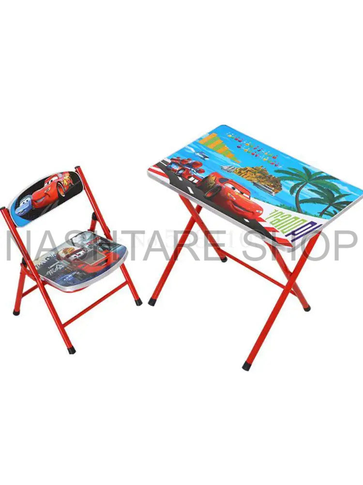 Cartoon Children Folding Desk And Chair Set | طاولة و كرسي للاطفال