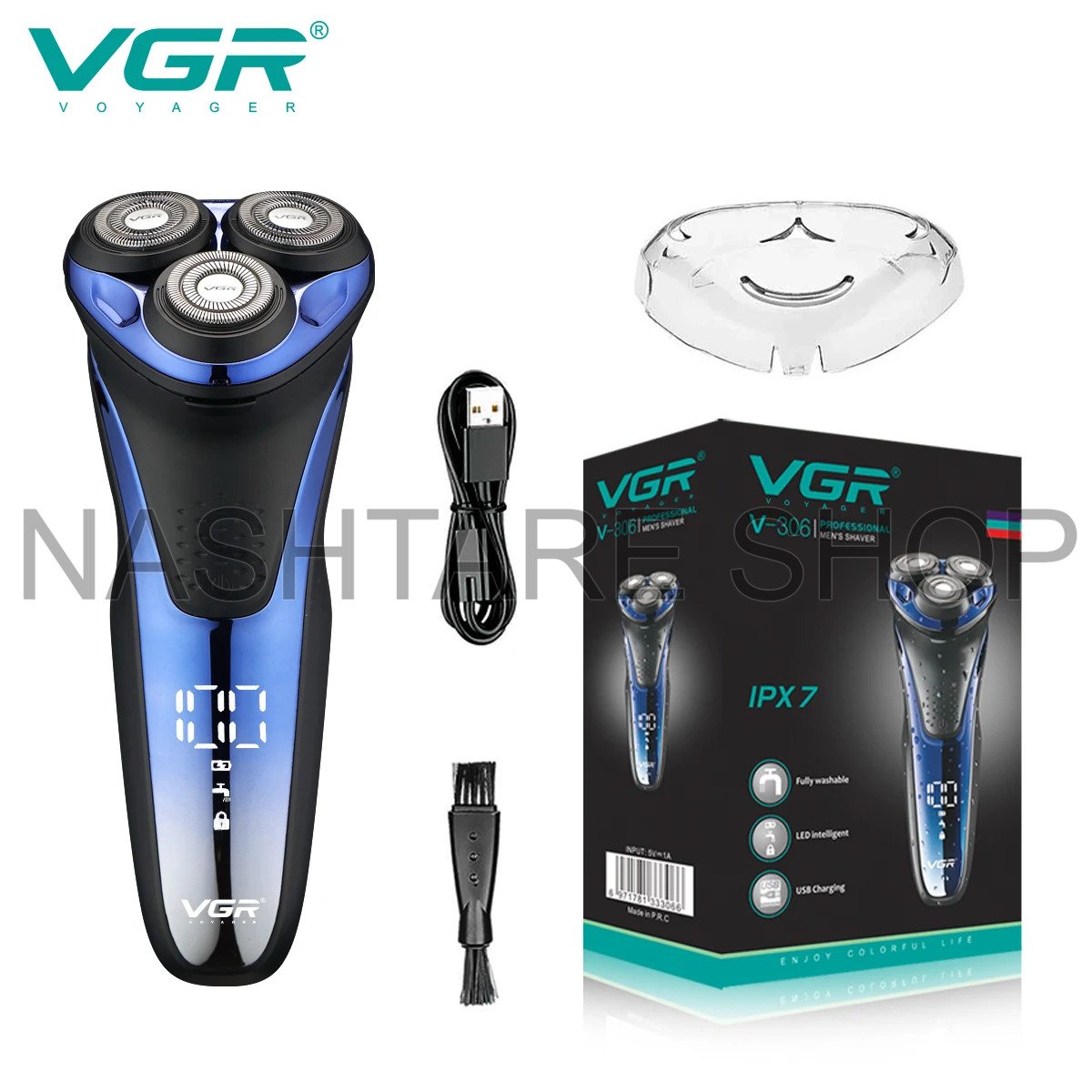 VGR-306 Waterproof Beard Shaver & Trimmer | ماكينة حلاقة وتشذيب اللحية مقاومة للماء ولاسلكية