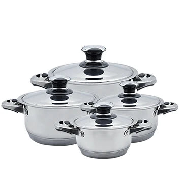8 Pcs Stainless Steel Cookware Set | طقم طناجر ستانلس ستيل 8 قطع