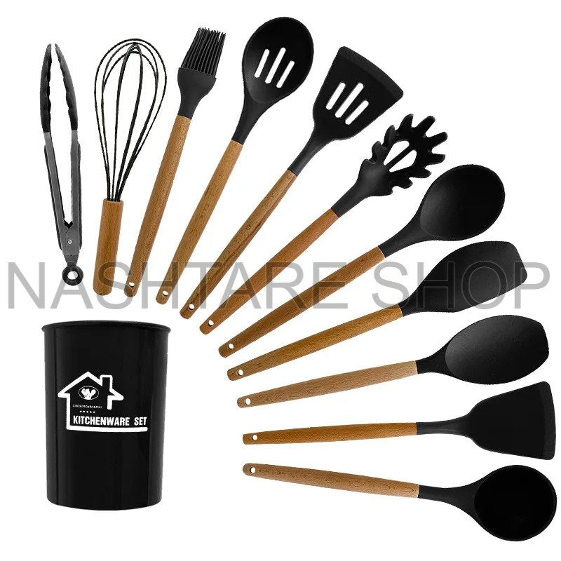 12PCS Silicone Cooking Utensils | طقم أدوات مطبخ سيليكون 12 قطعة