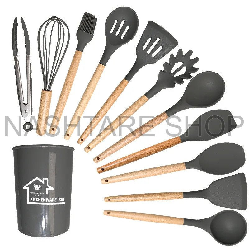12PCS Silicone Cooking Utensils | طقم أدوات مطبخ سيليكون 12 قطعة