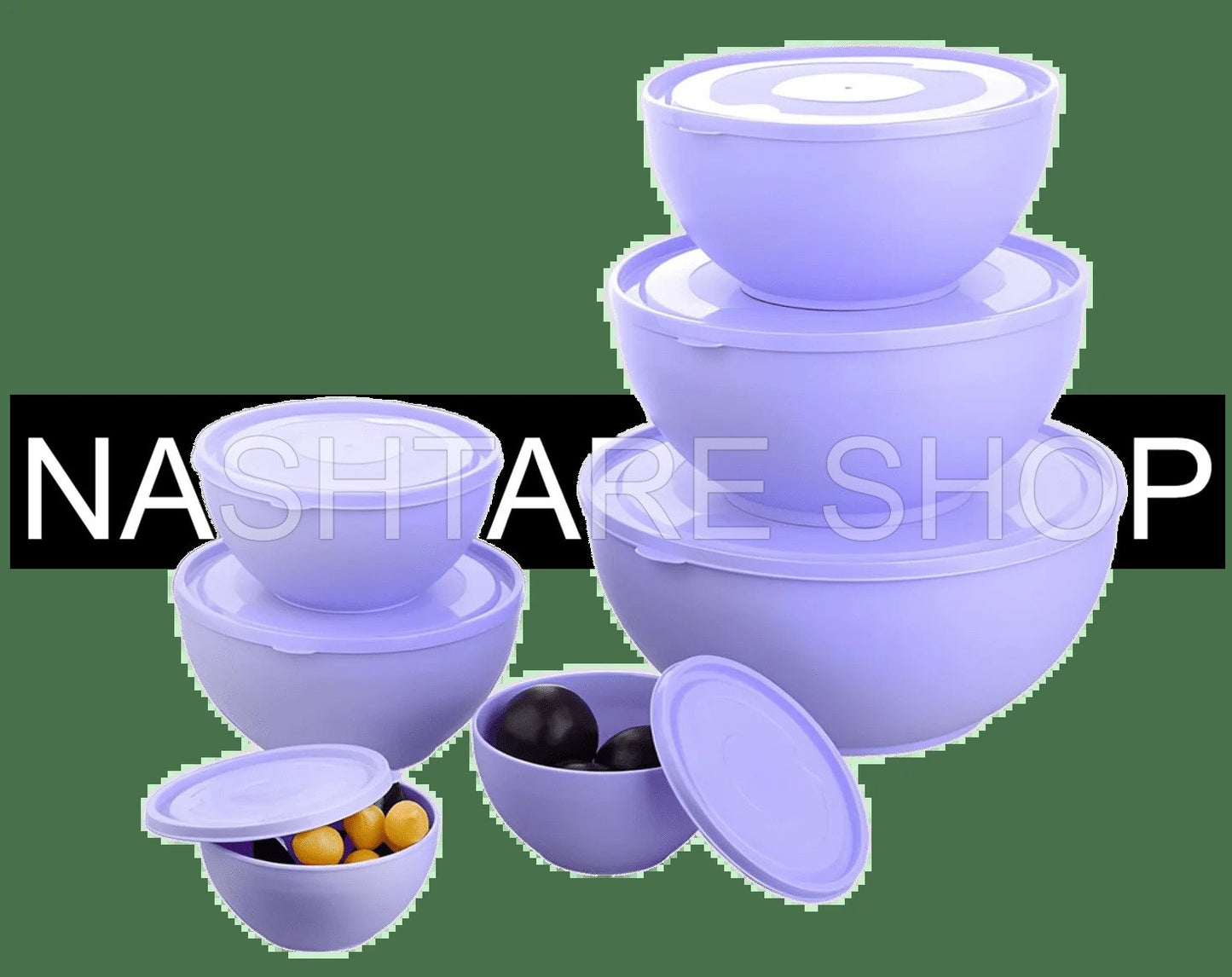 7 Pcs Food Prep Bowls Set w/Lid | أوعية مطبخ متعددة الأحجام