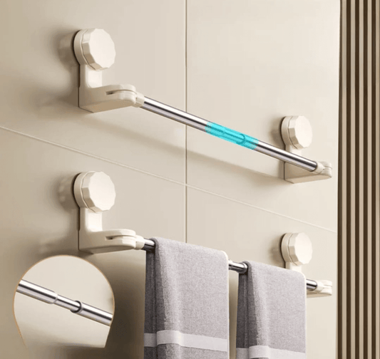 Suction Cup Telescopic Towel Rack | رف مناشف تلسكوبي بتثبيت شفط
