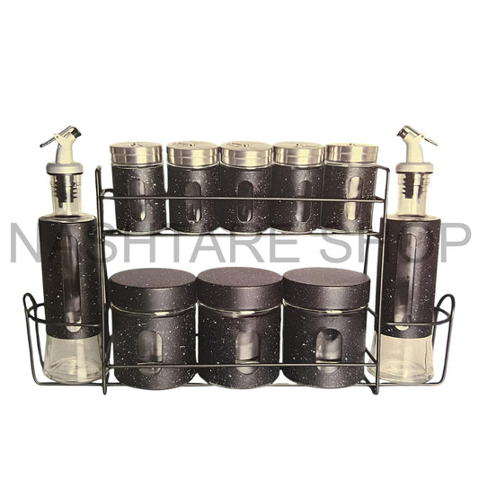GEBE 11-Peices Herb & Spice Canisters | عبوات تخزين التوابل 11 قطعة