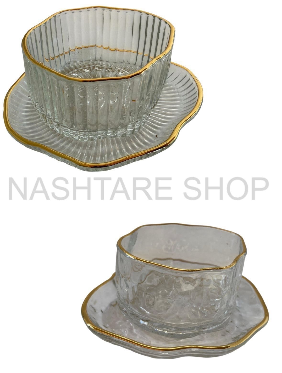 Glassware Bowl and saucer | طقم وعاء زجاجي مع صحن