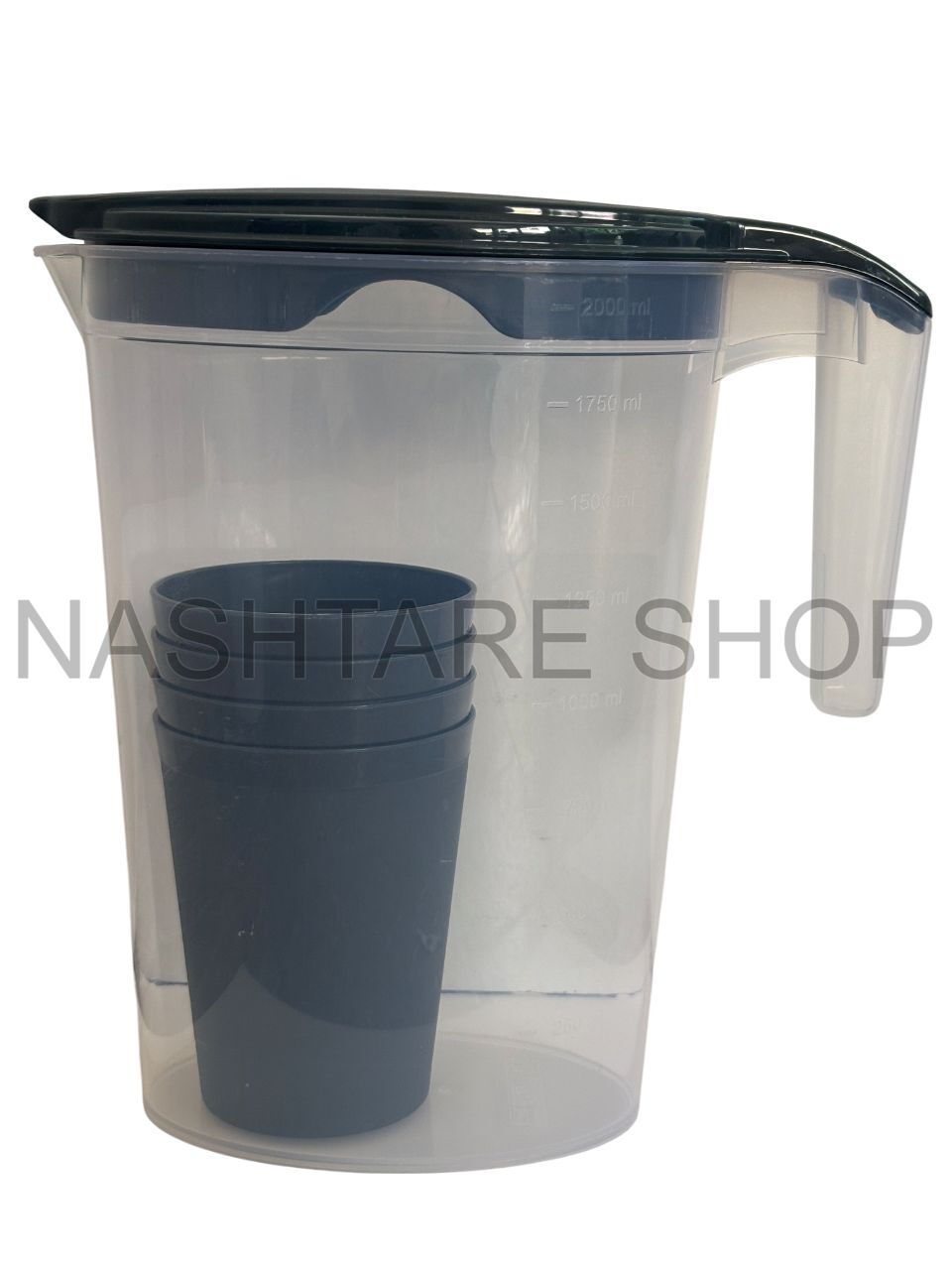Plastic water jug w/ Cups |  ابريق ماء مع اكواب