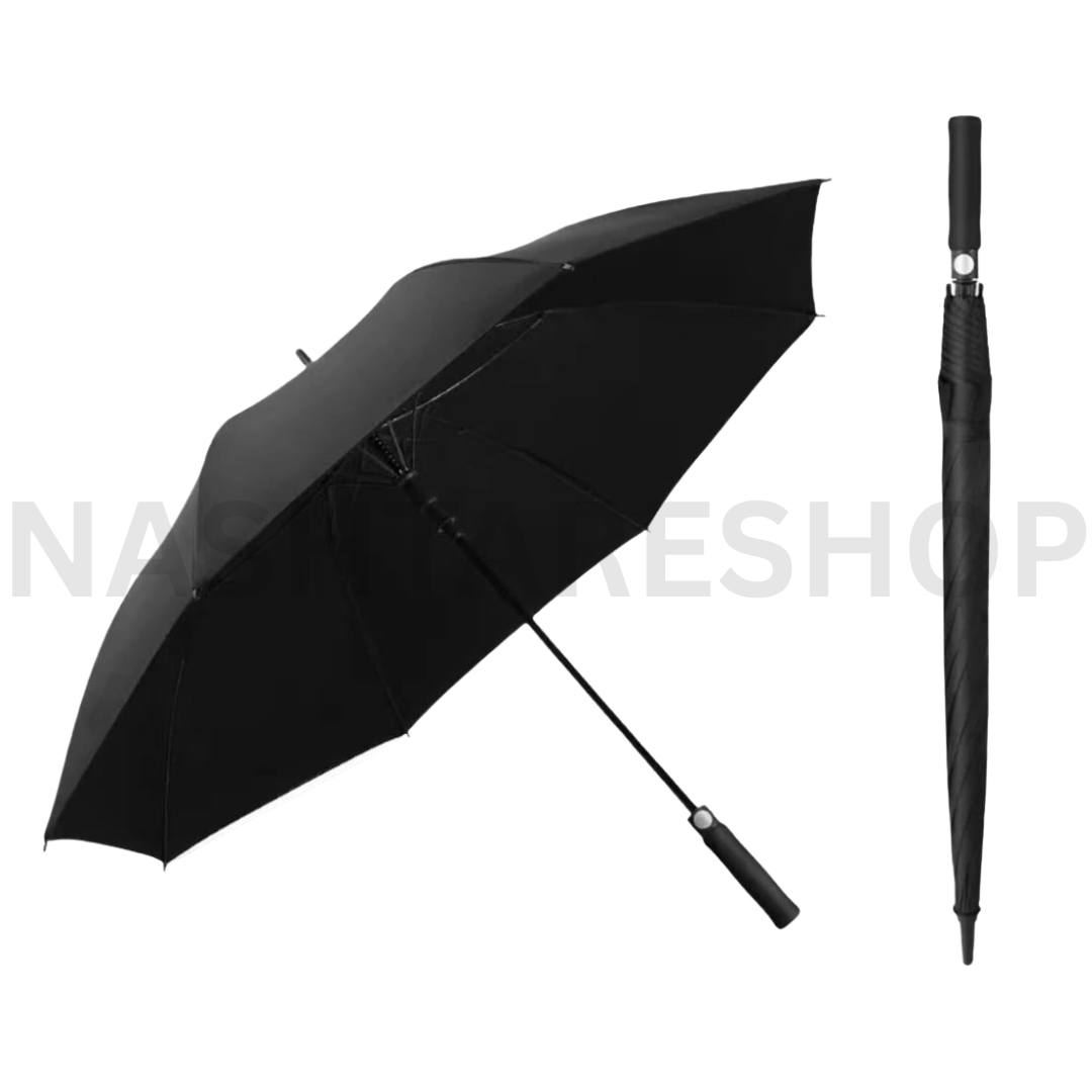 Windproof Long Handle Umbrella, With Plastic Cover