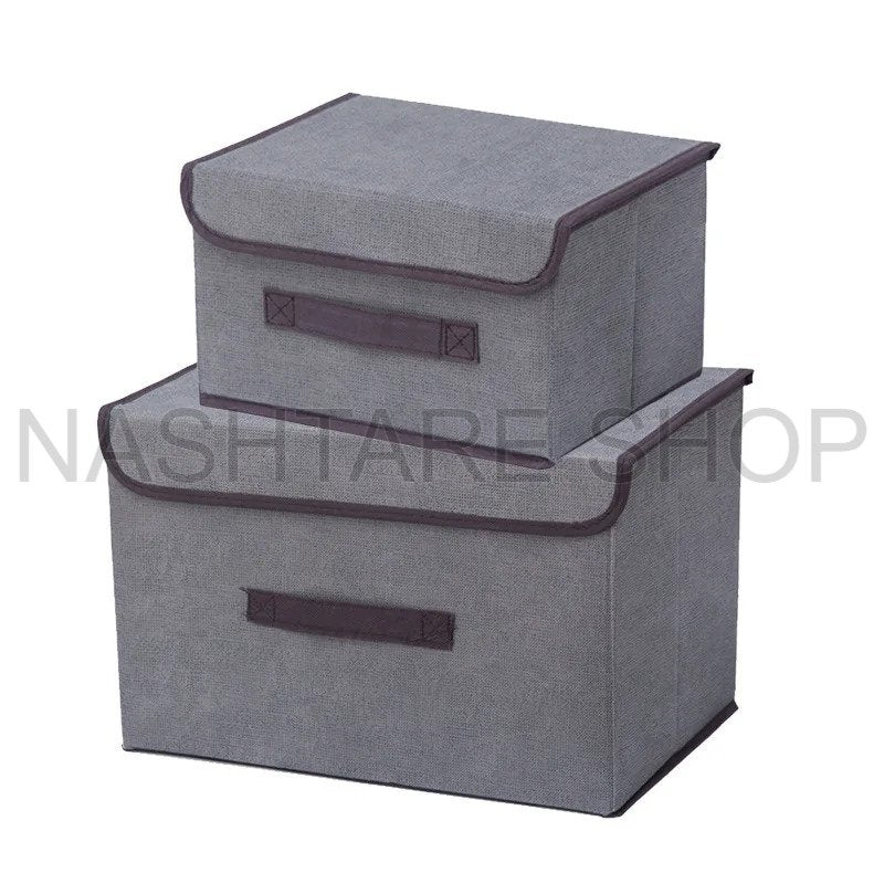Foldable Fabric Storage Box with Lid | صندوق تخزين قماشي قابل للطي مع غطاء