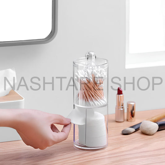 Transparent Q-Tips Container | صندوق تخزين مستحضرات التجميل شفاف