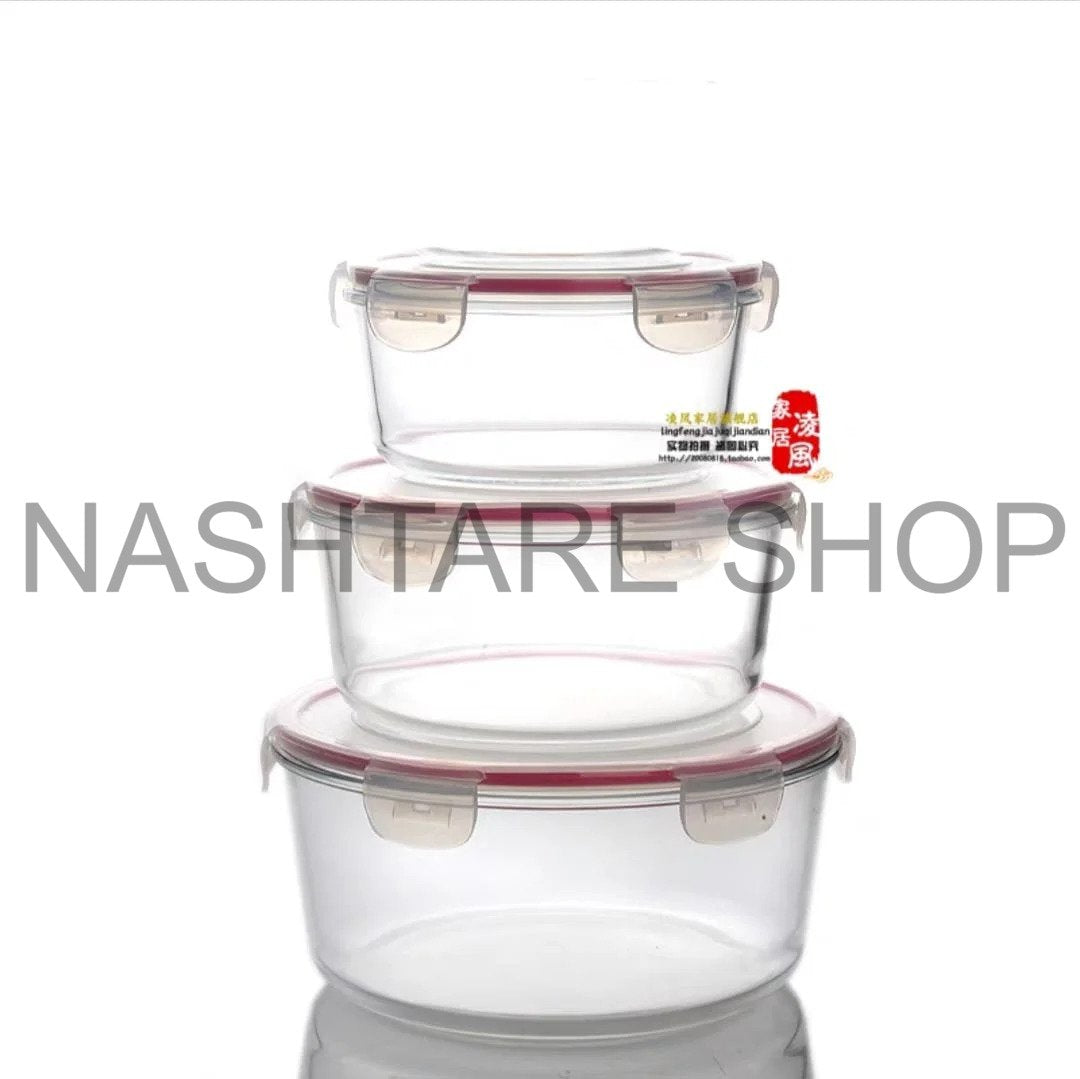 3 Pcs Glass Lunch Box | علبة غداء زجاجية لحفظ الطعام