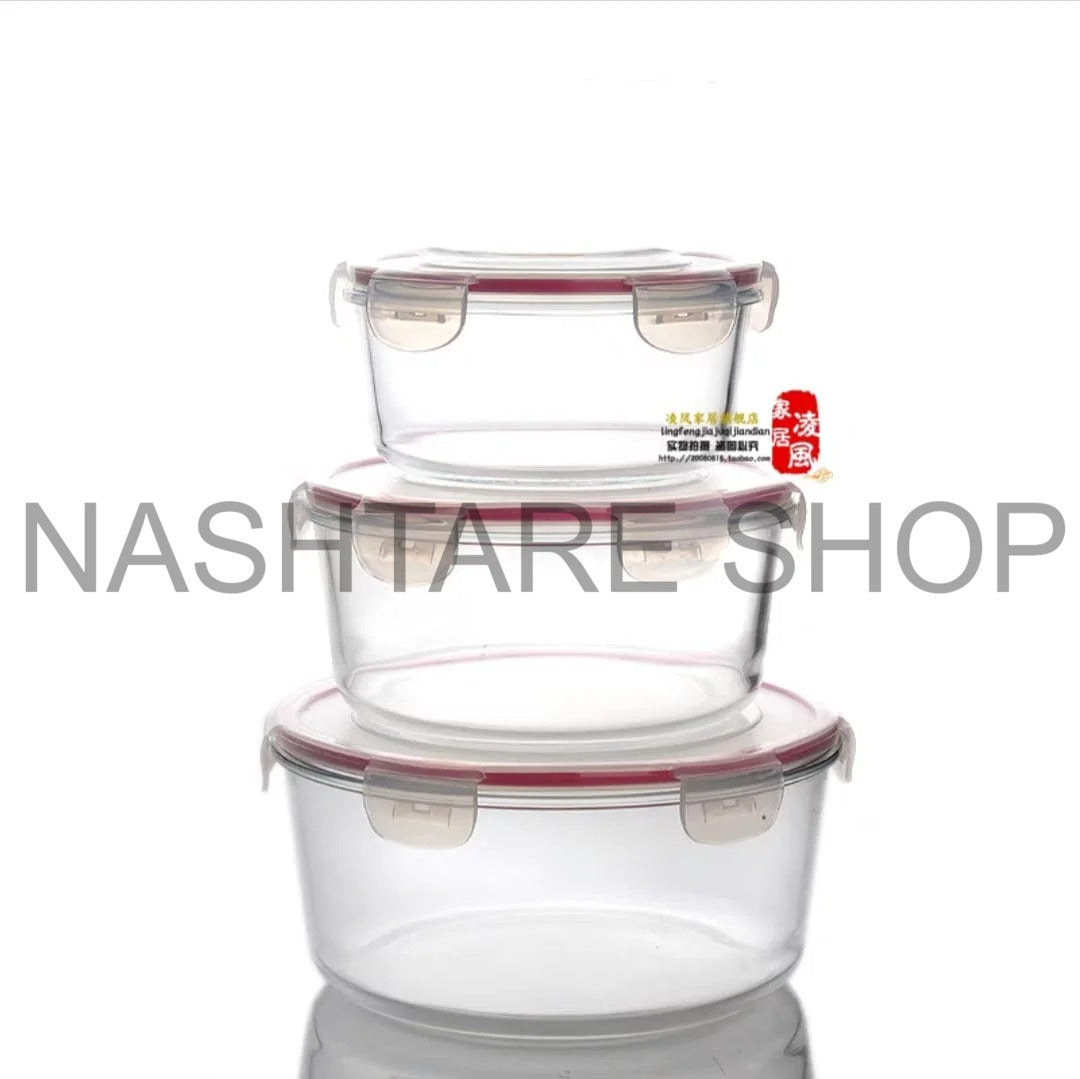 3 Pcs Glass Lunch Box | علبة غداء زجاجية لحفظ الطعام