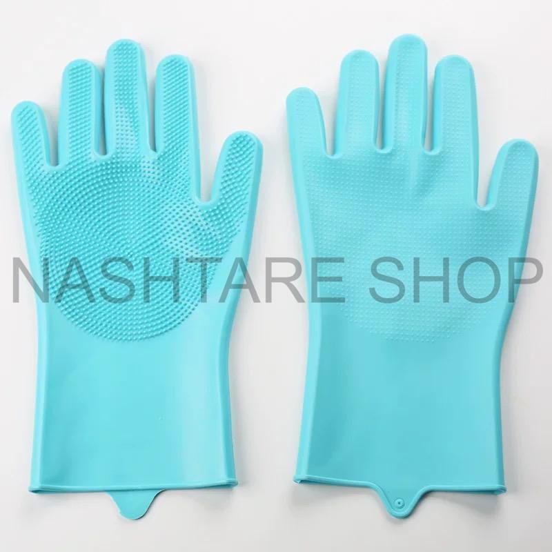 Multi-Color Silicone Dishwashing Gloves | قفازات سيليكون لغسل الصحون متعددة الألوان