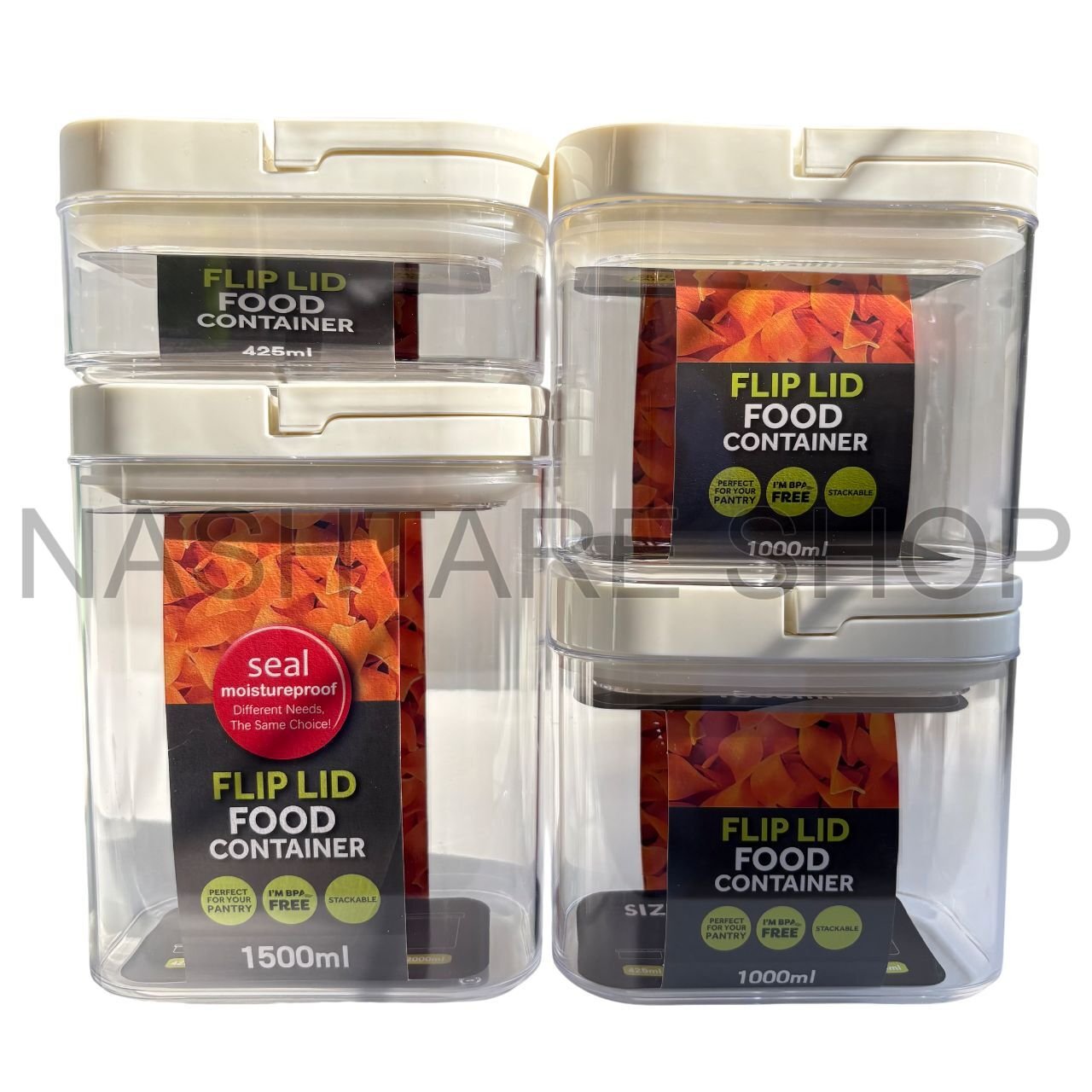 Flip Lid Food Container Set | طقم حاويات طعام بغطاء قلّاب