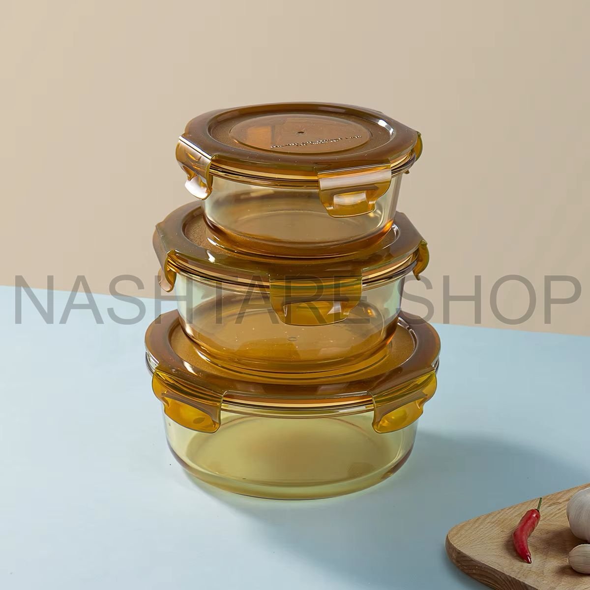 Tupperware Glassware 3-Piece Set | طقم أوعية زجاجية تابر وير 3 قطع