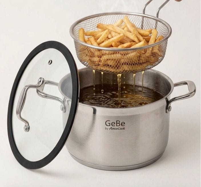GEBE 304 Stainless Steel Deep Frying Pot |  طنجرة قلي ستانلس