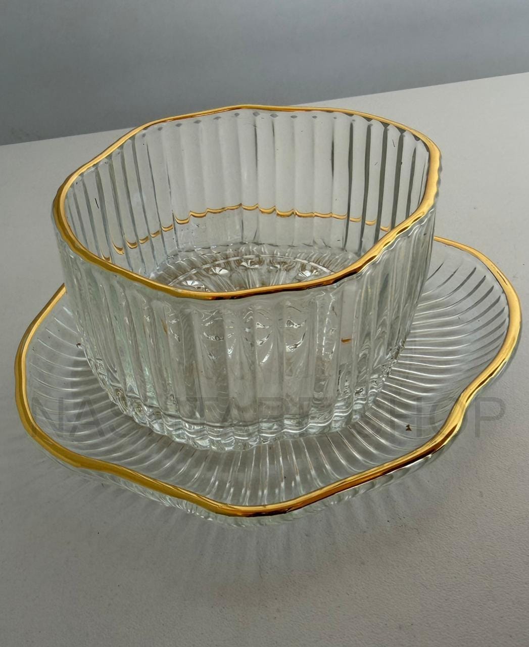 Glassware Bowl and saucer | طقم وعاء زجاجي مع صحن