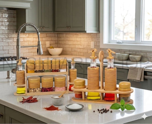 GeBe Canister Set With Oil Dispenser | مجموعة علب مع موزّع زيت