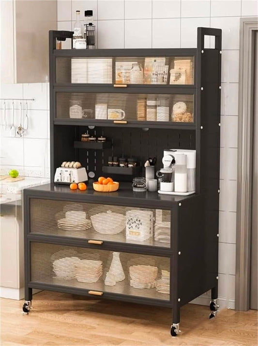 Kitchen Pantry Rack with Cabinet | رف مطبخ مع خزانة