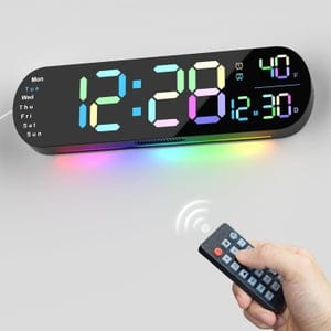 Modern Display Clock Multicolor |  ساعة حائط رقمية ملونة