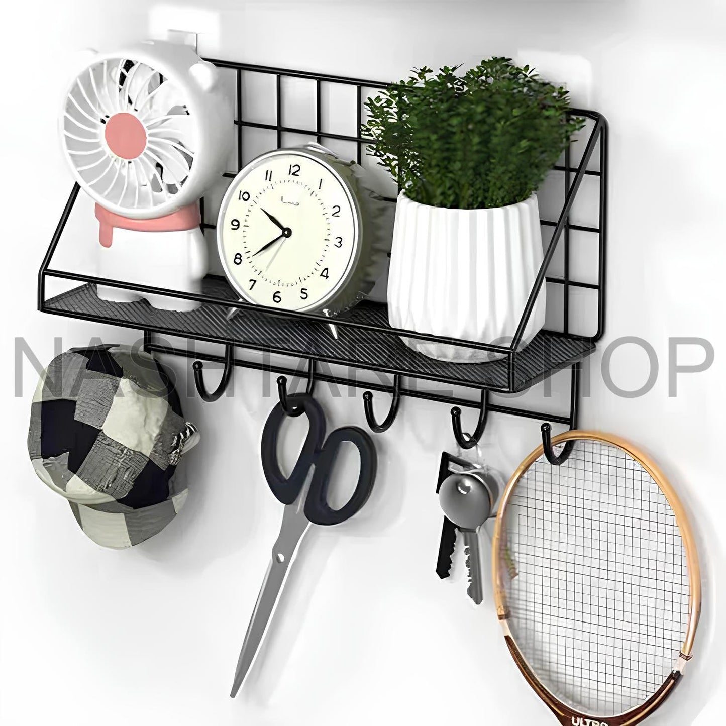 Hanging Metal Shelf with Hooks | رف معدني مع تعاليق